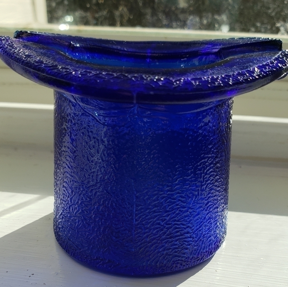 VINTAGE COBALT TOP HAT ADVERTISING LOWELL CREAM - Picture 5 of 5